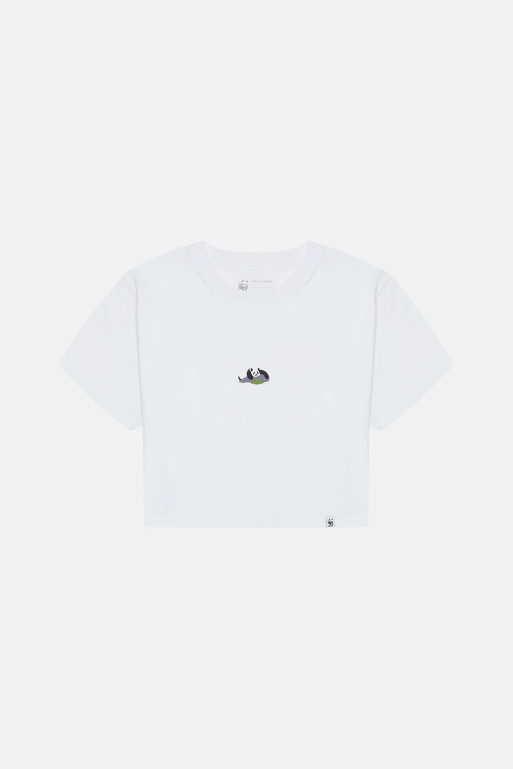Giant Panda Crop Light-Weight T-shirt - Beyaz