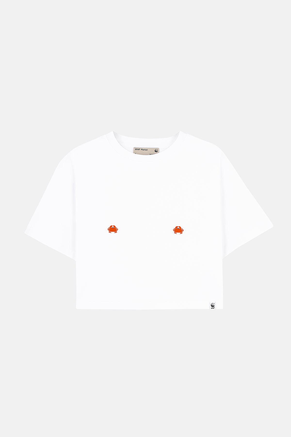 Yengeçler Lightweight Crop T-Shirt - Beyaz