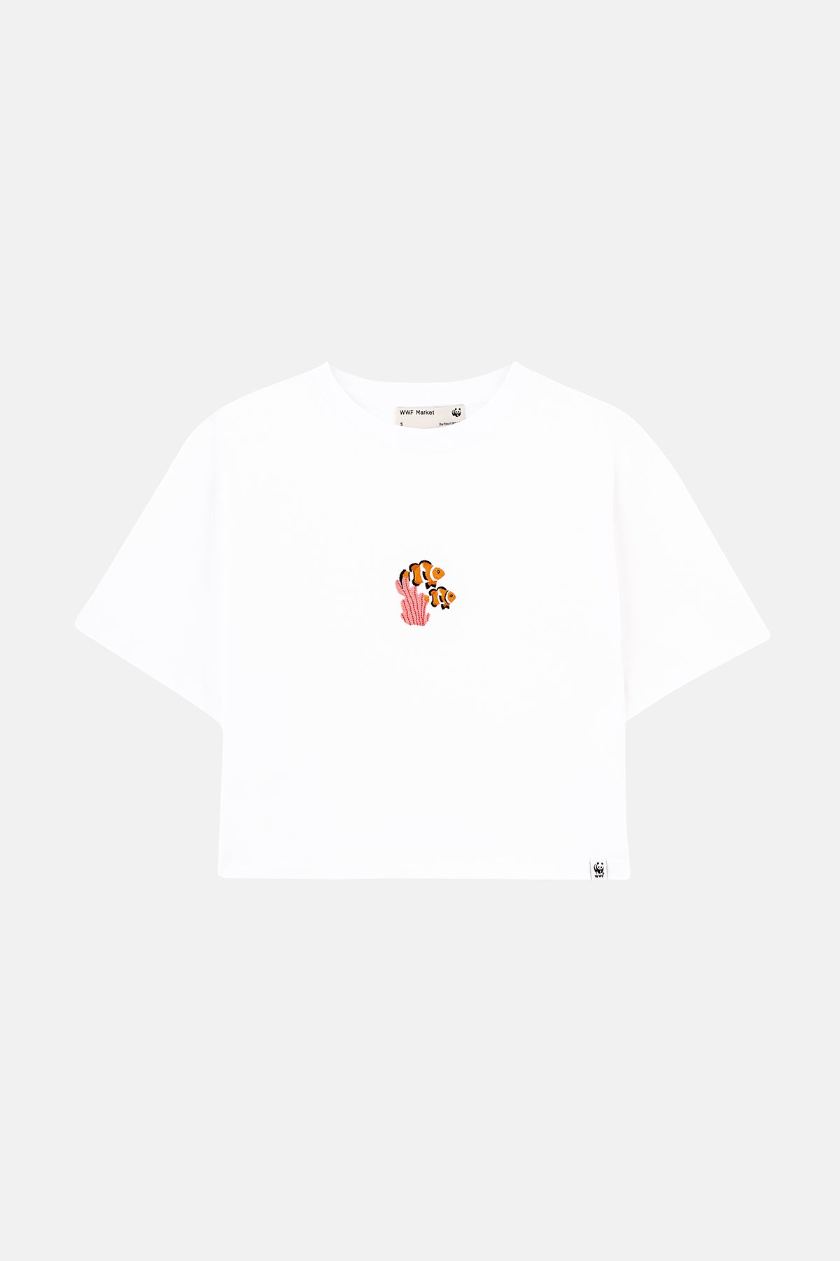 Palyaço Balığı Lightweight Crop T-Shirt - Beyaz