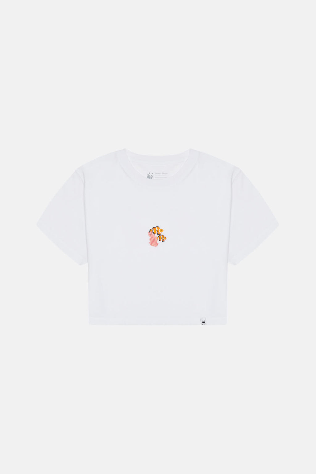 Palyaço Balığı Crop Light-Weight T-shirt - Beyaz