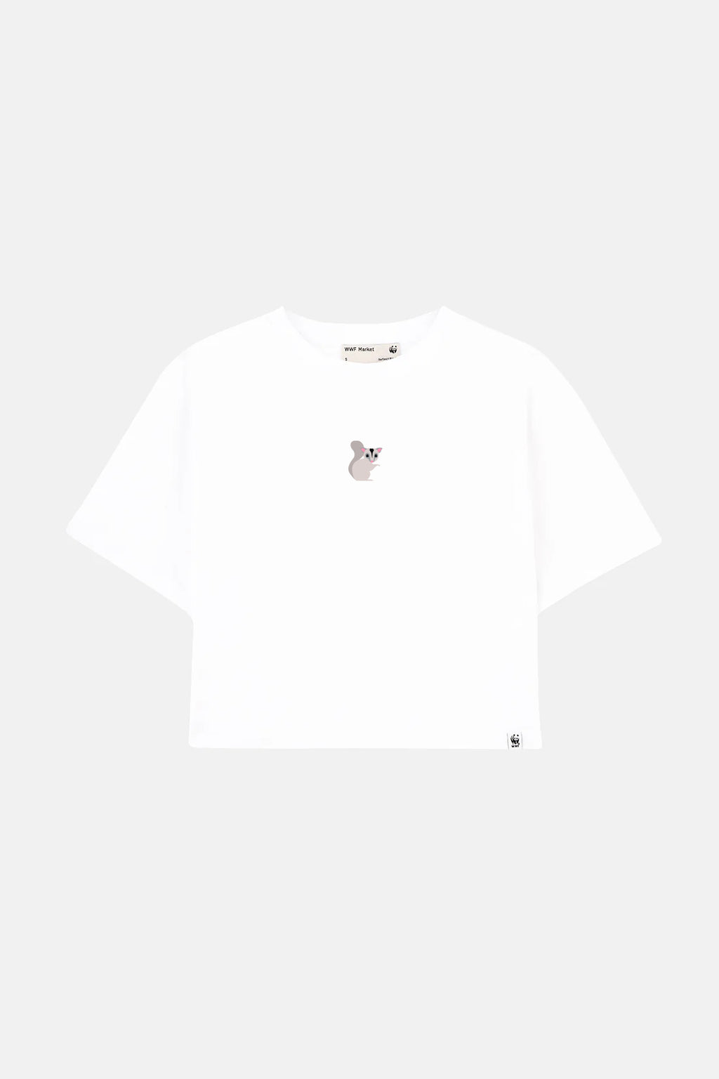 Sugar Glider Lightweight Crop T-Shirt - Beyaz