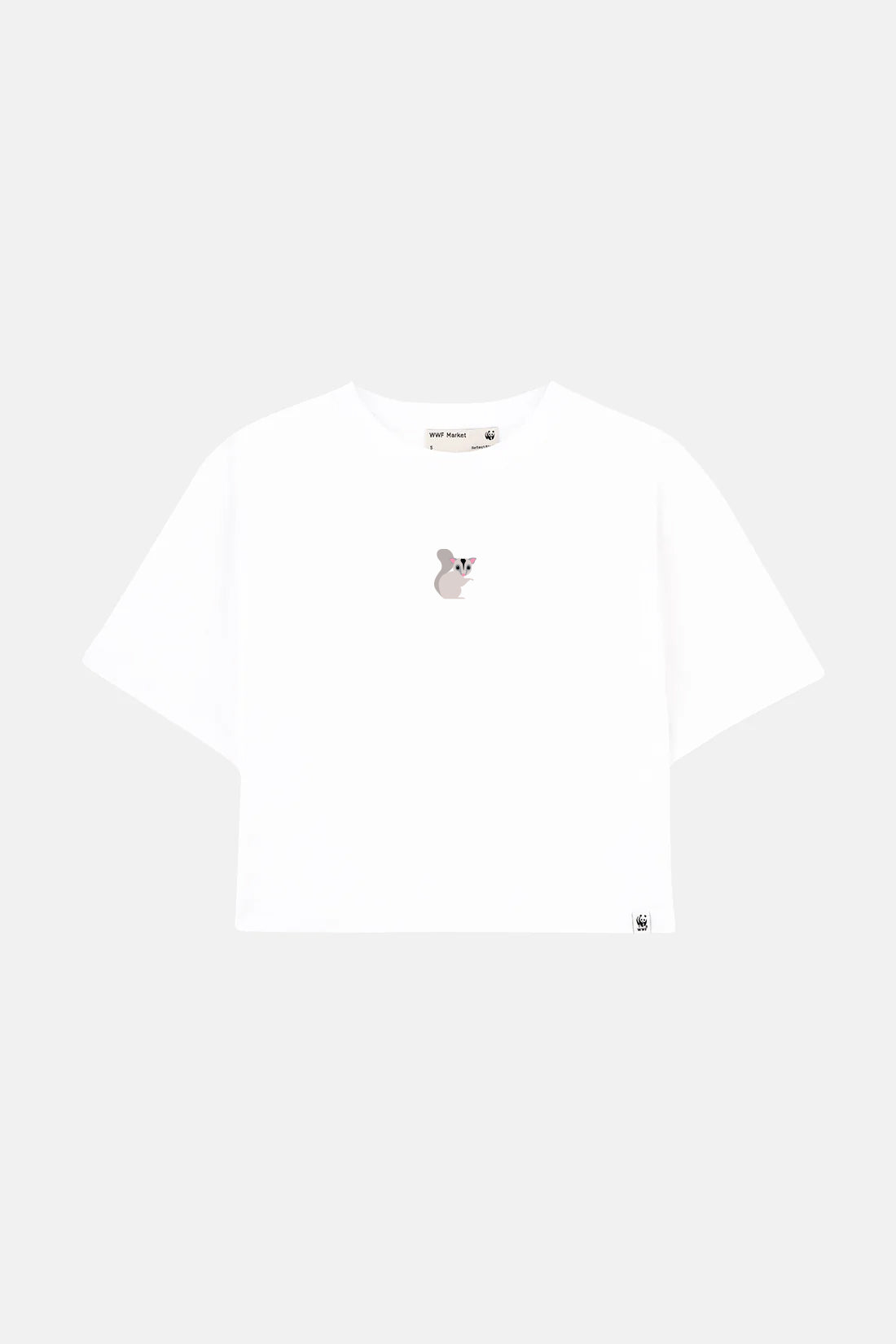 Sugar Glider Lightweight Crop T-Shirt - Beyaz