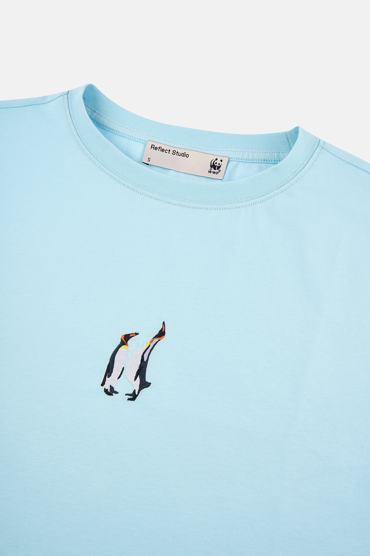 Yavru İmparator Penguen Light Weight Crop T-Shirt - Açık Mavi
