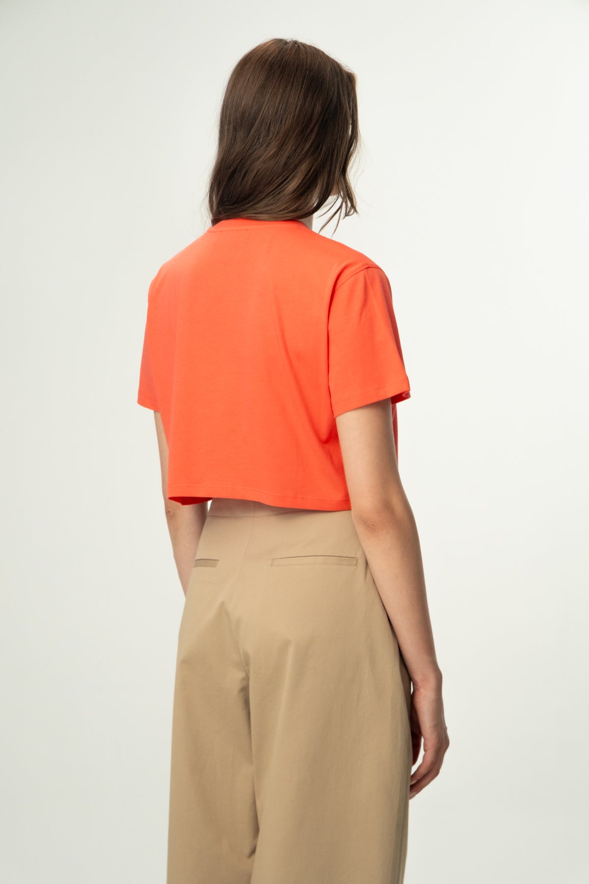Deniz Kabukları Lightweight Crop T-Shirt - Nar Çiçeği