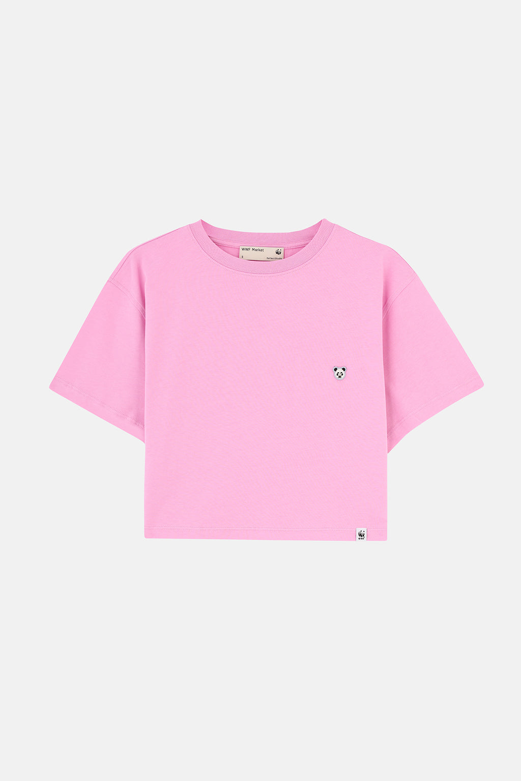 Panda Lightweight Crop T-Shirt - Pembe
