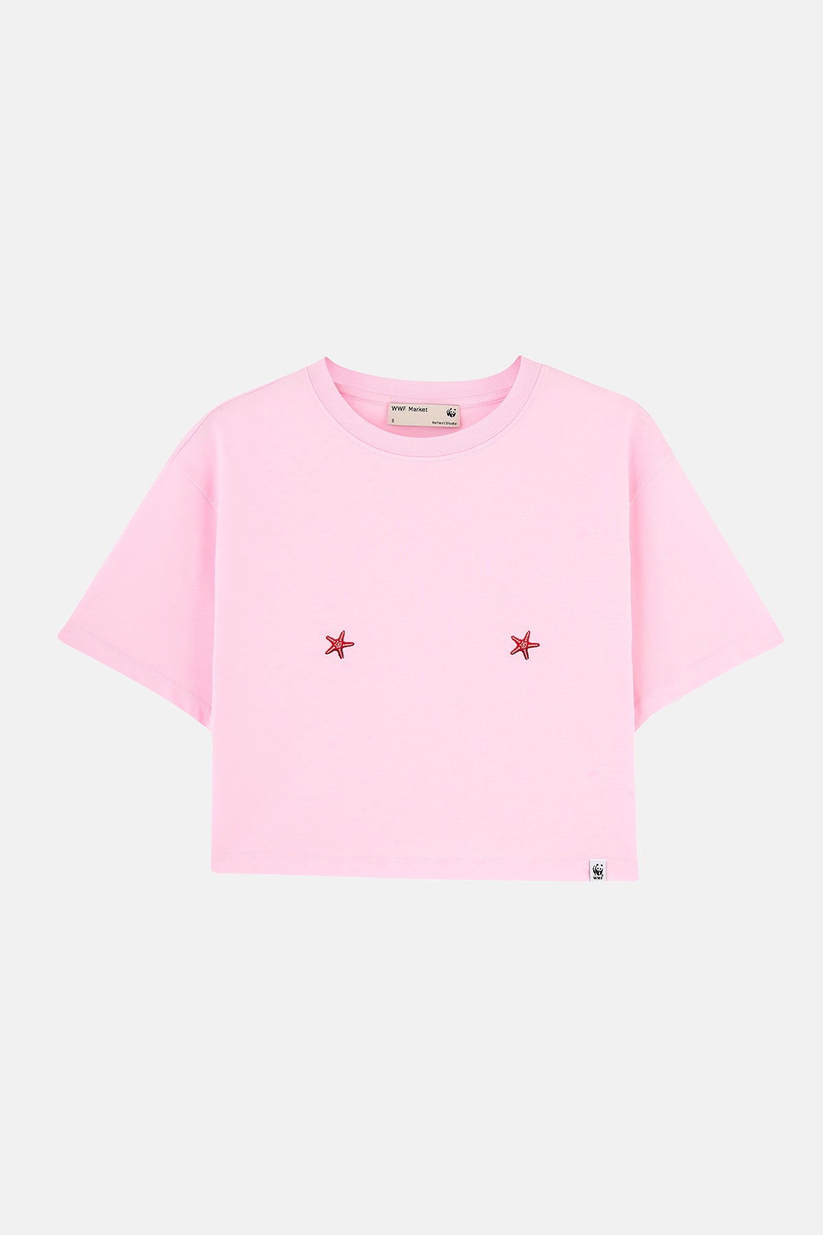 Deniz Yıldızları Lightweight Crop T-Shirt - Pembe