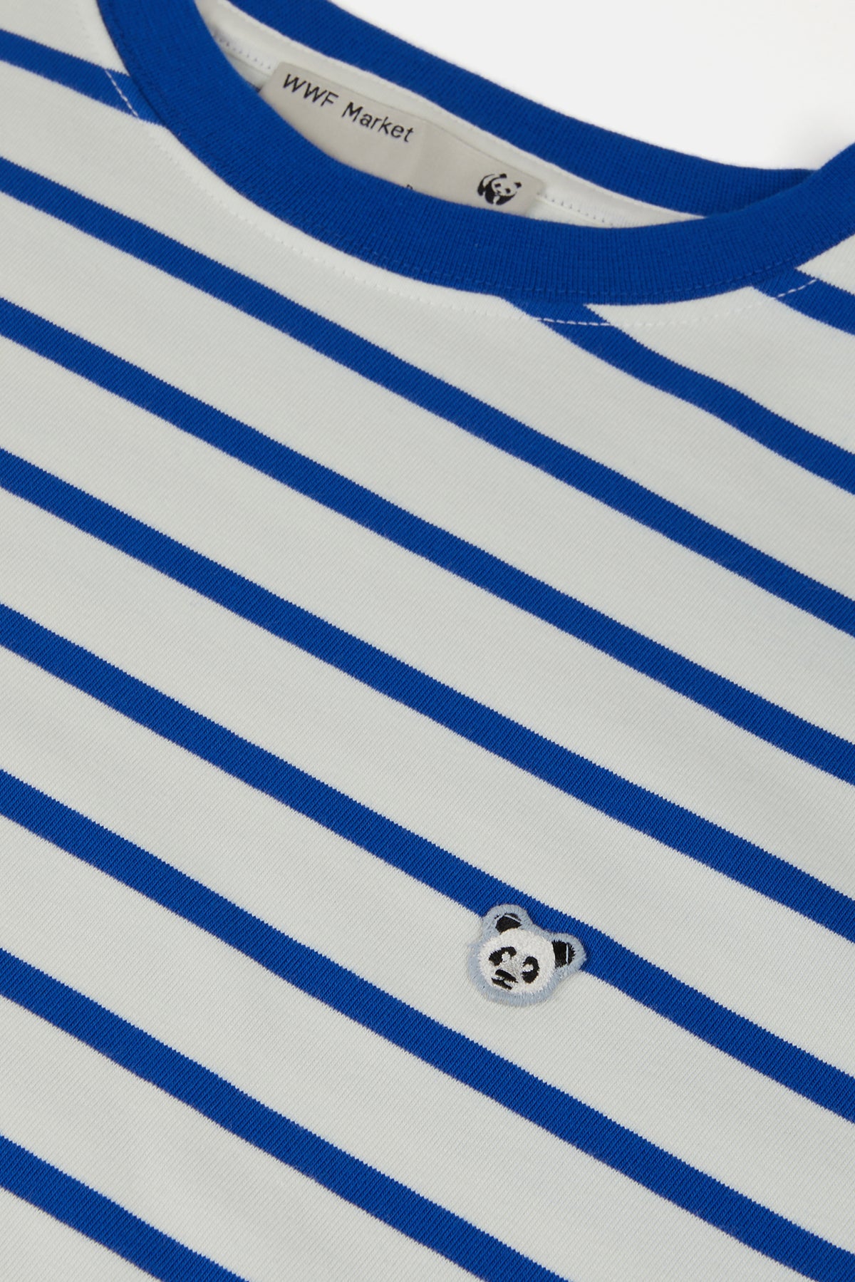 Panda Heavyweight Çizgili T-Shirt - Mavi/Ekru