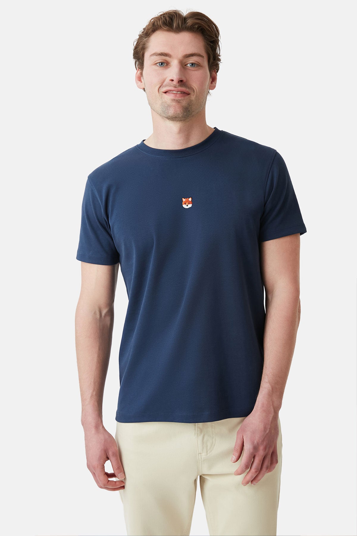 Kızıl Tilki Kafa Premium T-Shirt - Lacivert