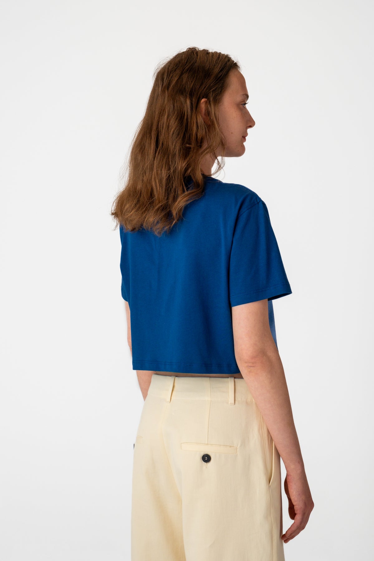 Deniz Kabuğu Lightweight Crop T-Shirt - Lacivert