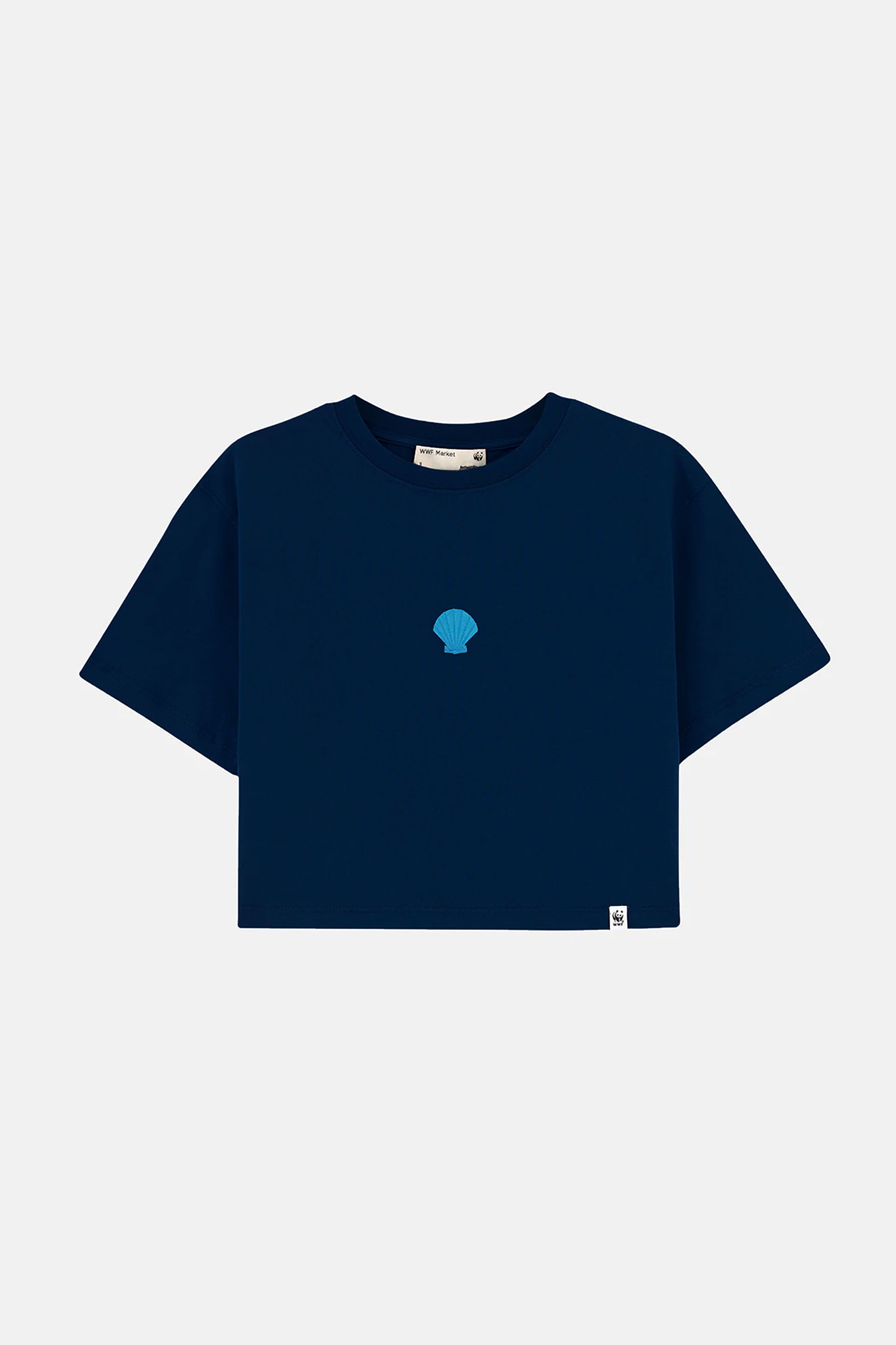 Deniz kabuğu Lightweight Crop T-Shirt - Lacivert