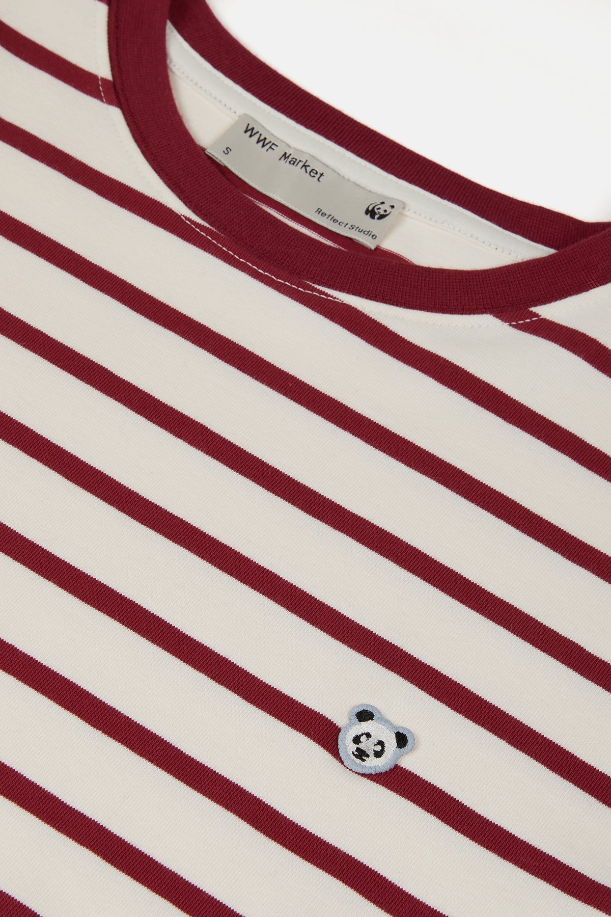 Panda Heavyweight Çizgili T-Shirt - Kırmızı/Ekru