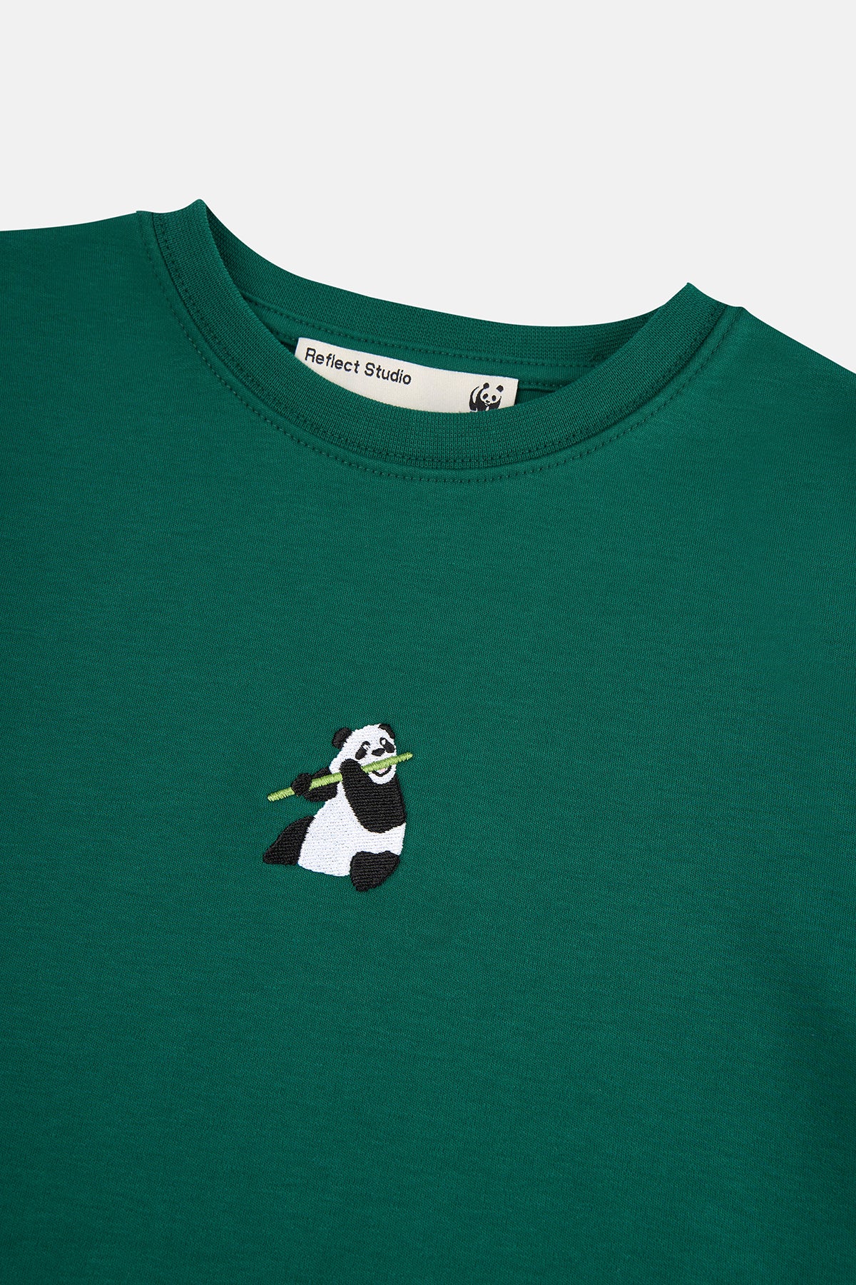 Panda Premium Çocuk T-Shirt - Nefti Yeşil