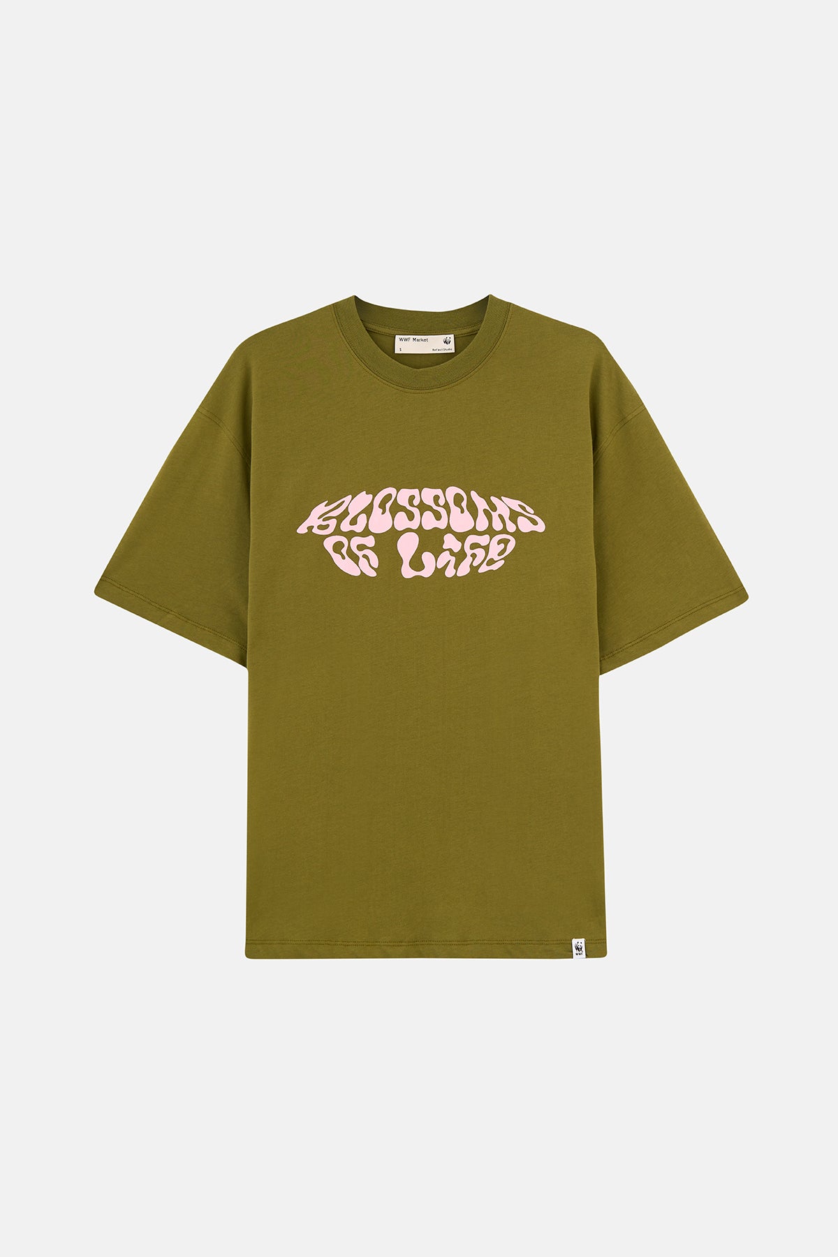 Blossoms Oversize Lightweight T-Shirt - Haki
