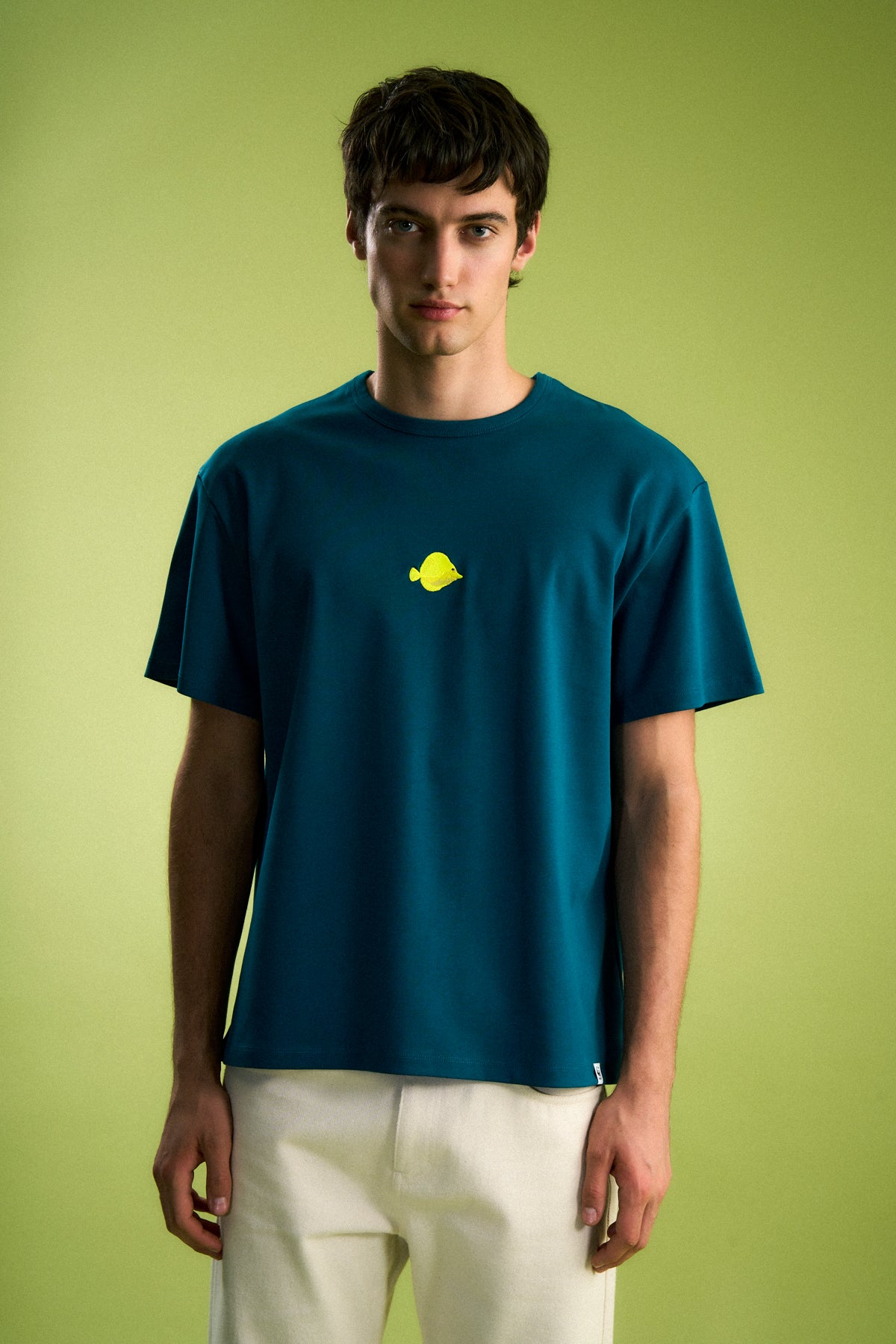 Yellow Tang Oversize Premium T-Shirt - Petrol Yeşili