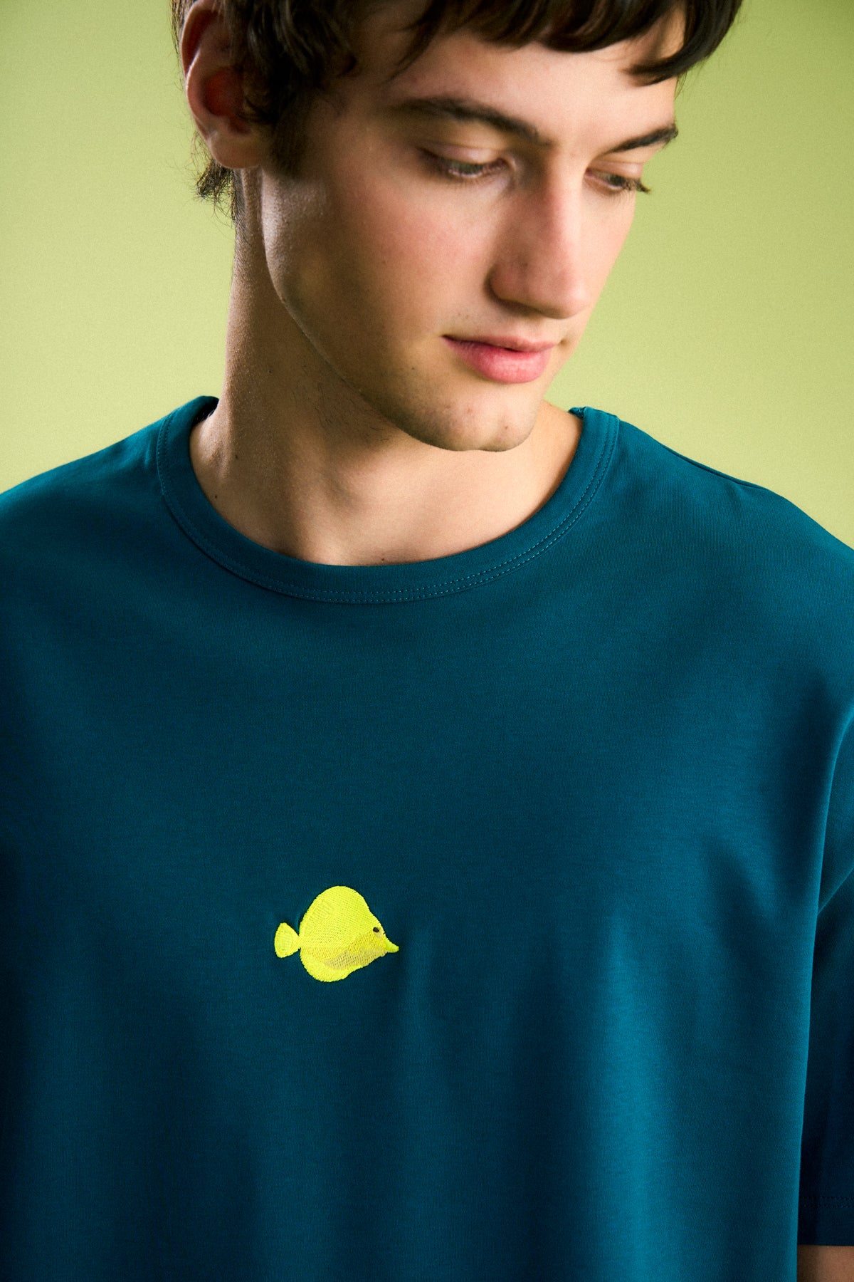 Yellow Tang Oversize Premium T-Shirt - Petrol Yeşili