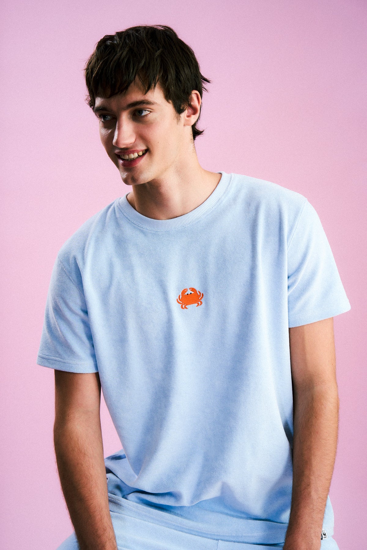 Yengeç Terry T-shirt - Açık Mavi
