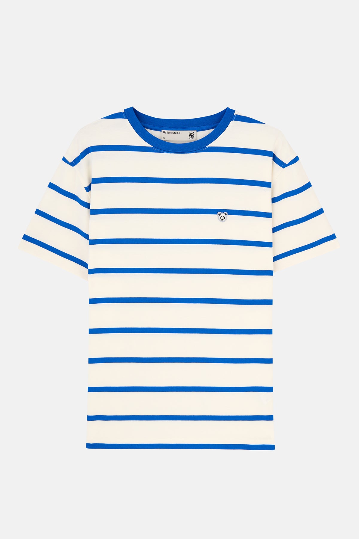 Panda Çizgili T-Shirt - Saks/Bej