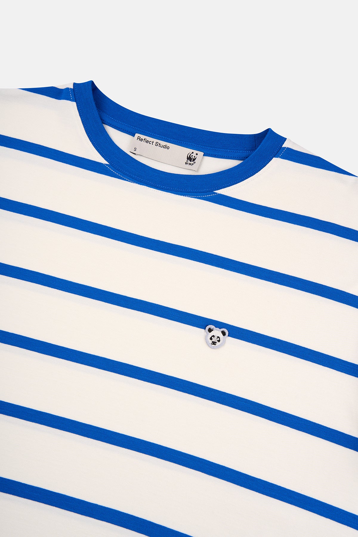 Panda Çizgili T-Shirt - Saks/Bej