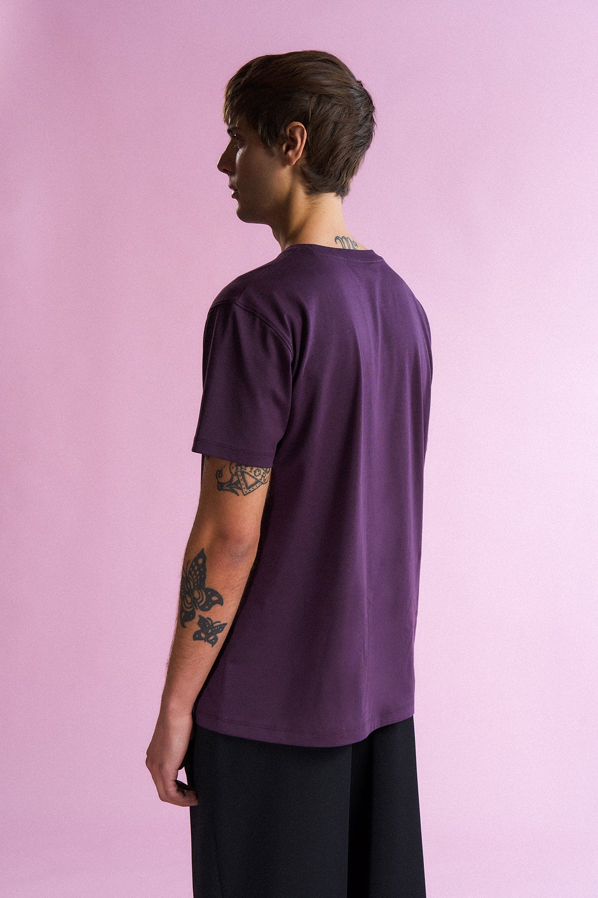 Panda Oversize Premium T-Shirt - Koyu Mor