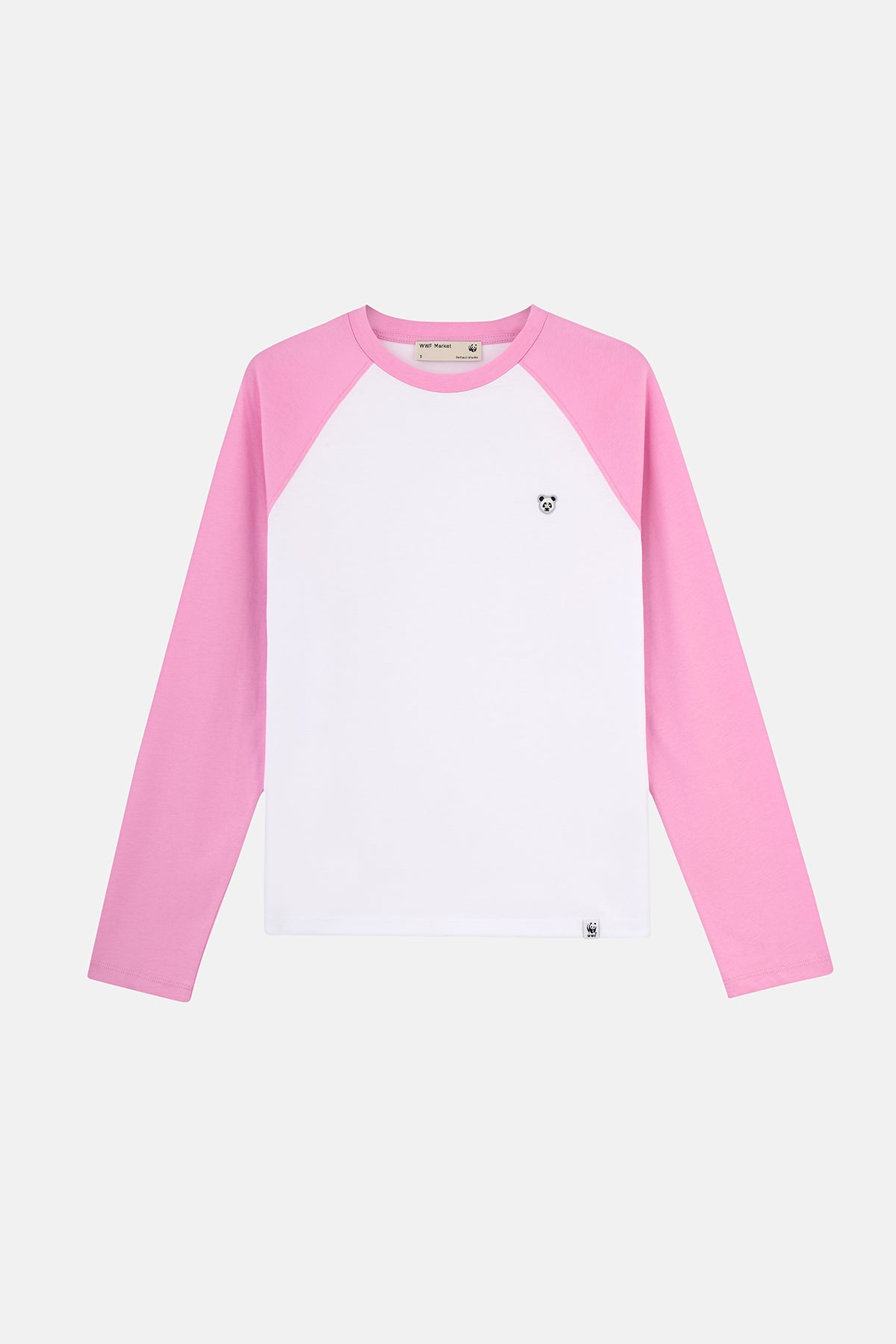 Panda Lightweight Baseball T-Shirt - Beyaz/Pembe