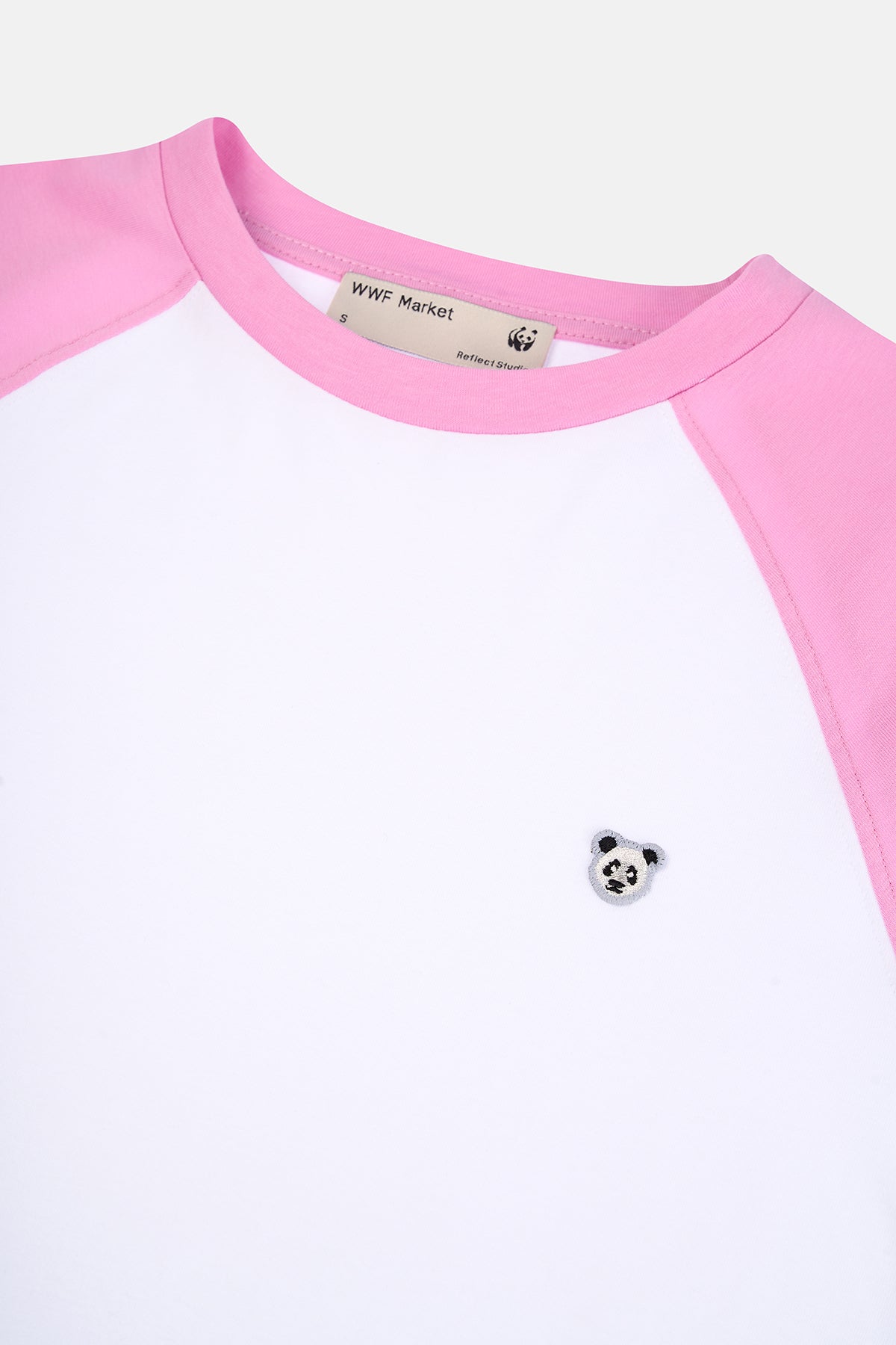 Panda Lightweight Baseball T-Shirt - Beyaz/Pembe