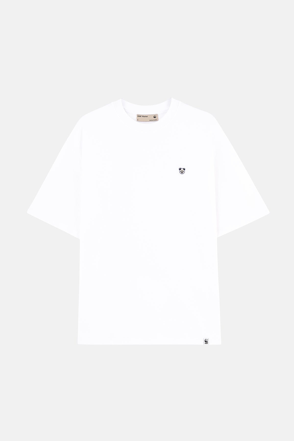 Panda Oversize Lightweight T-Shirt - Beyaz