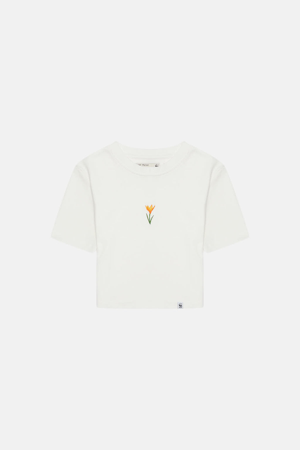 İstanbul Çiğdemi Crop T-shirt - Ekru