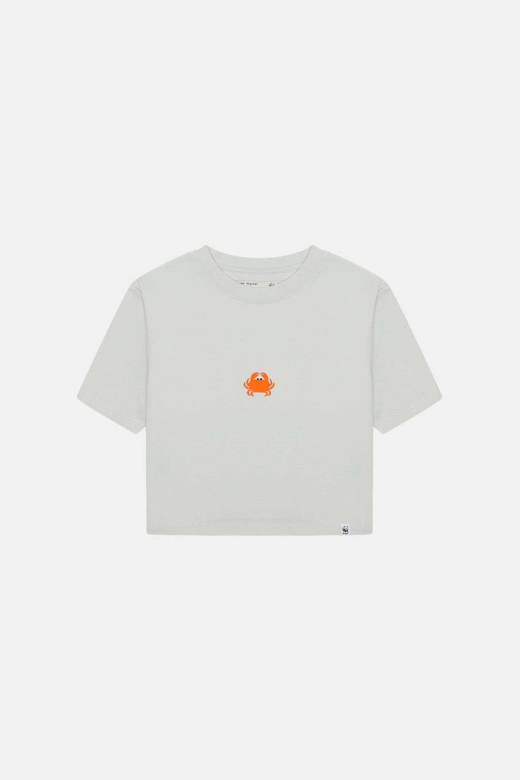 Yengeç Crop T-shirt - Açık Gri