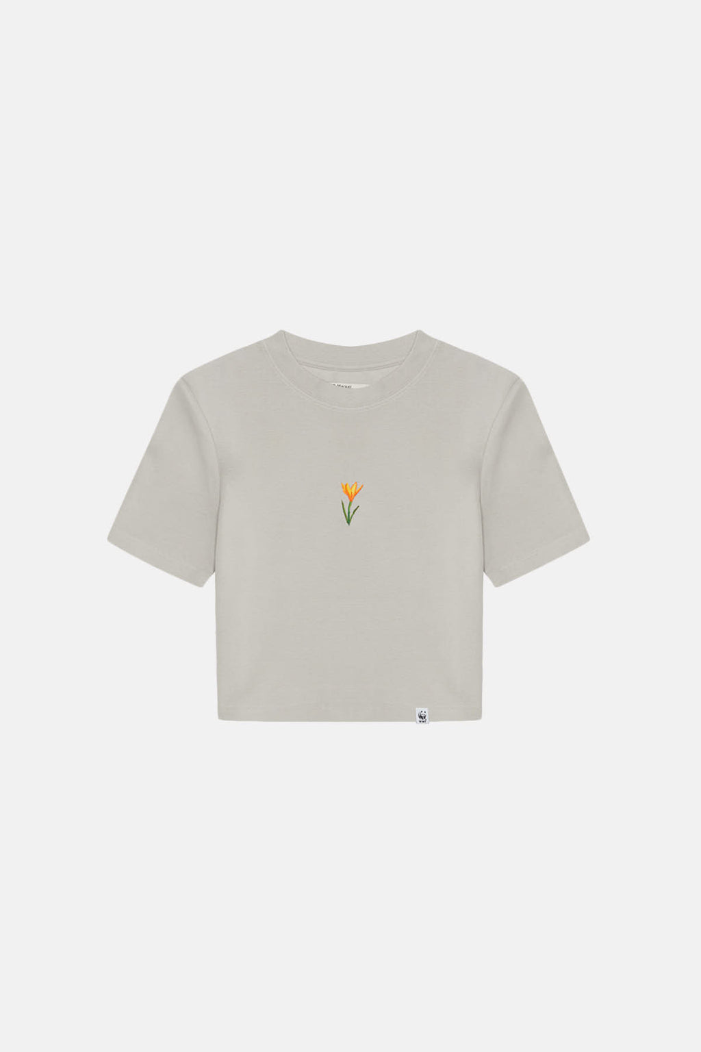 İstanbul Çiğdemi Crop T-shirt - Koyu Bej