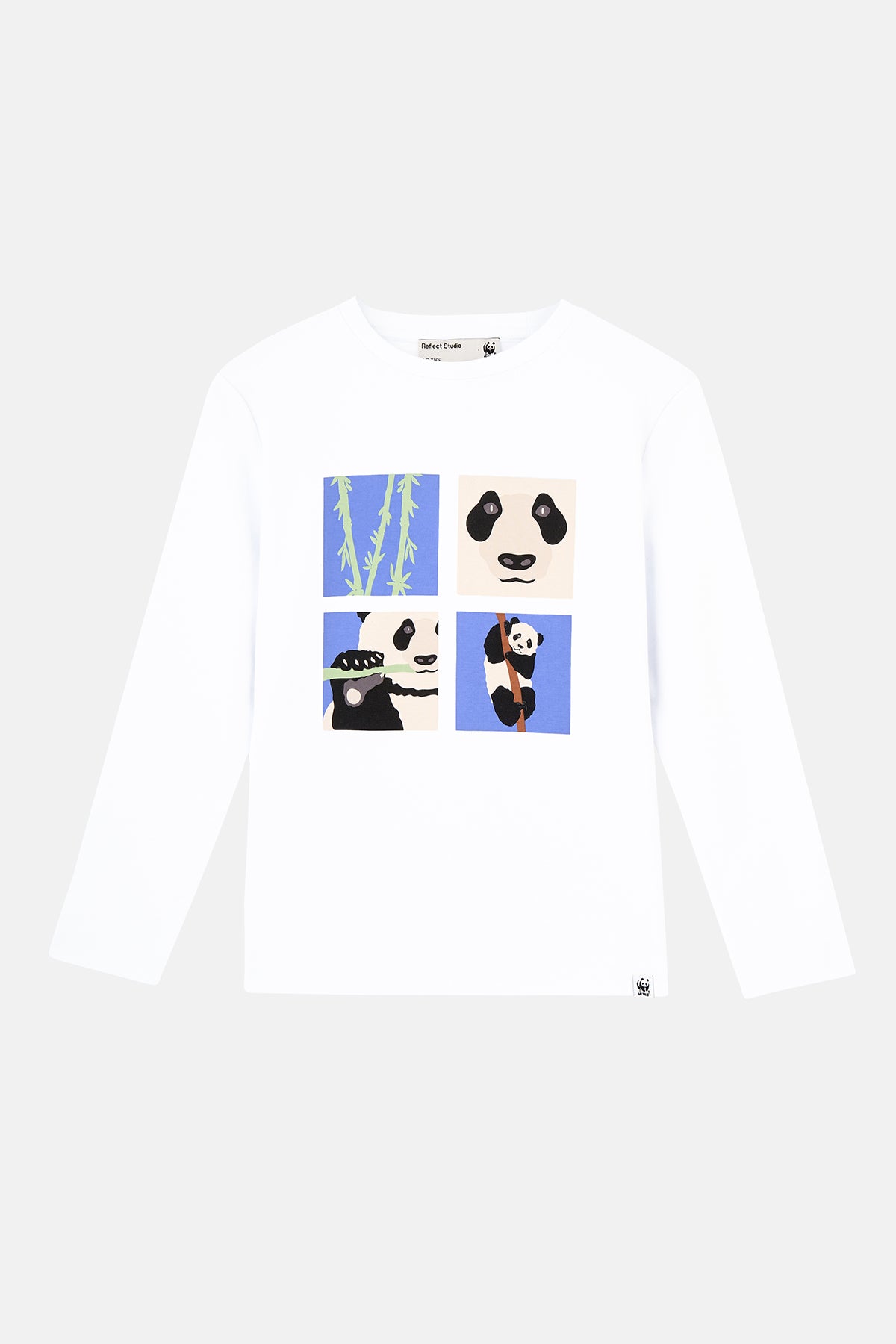 Panda Premium Çocuk Uzun Kollu T-Shirt - Beyaz