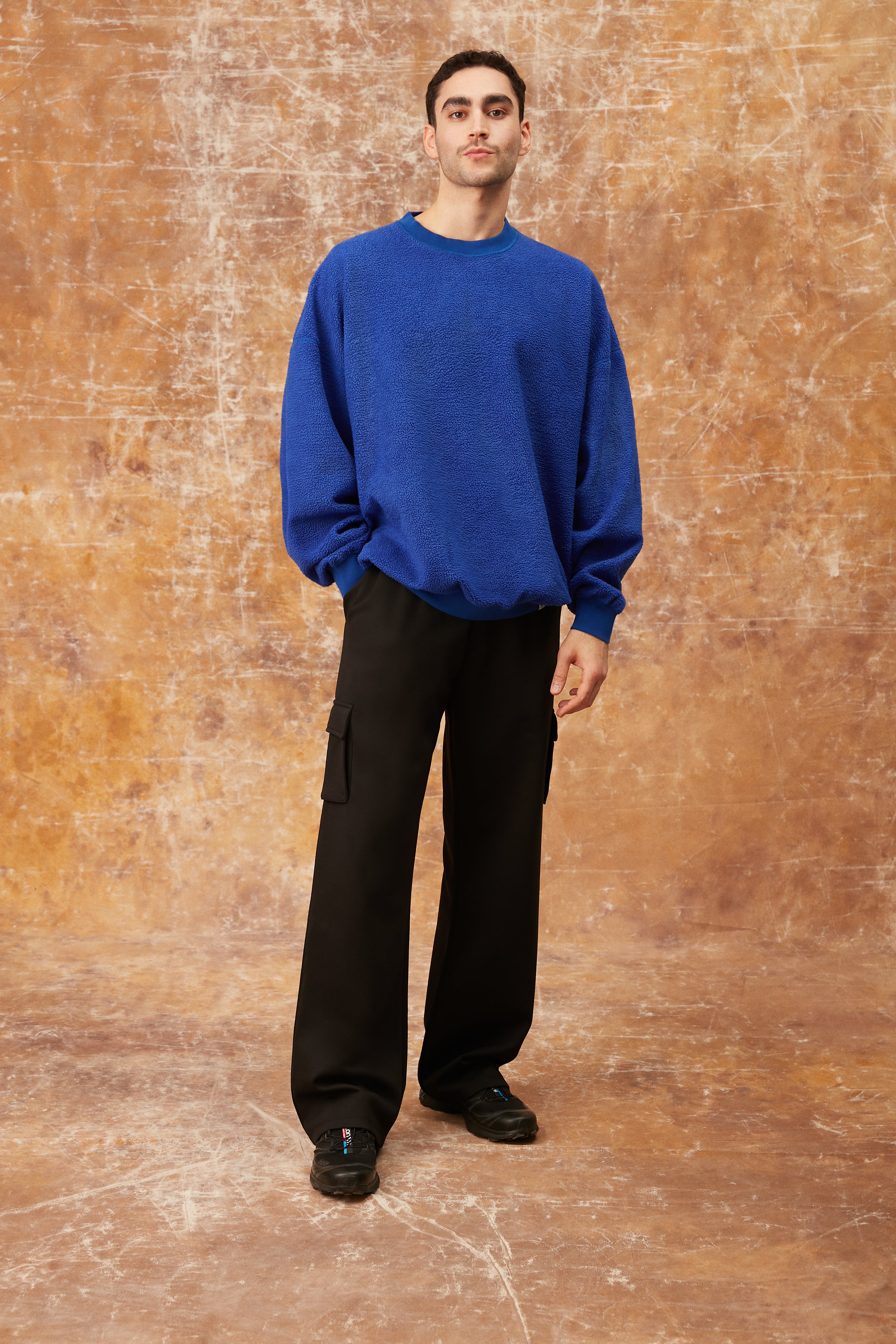 Teddy Çift Taraflı Sweatshirt - Saks Mavi