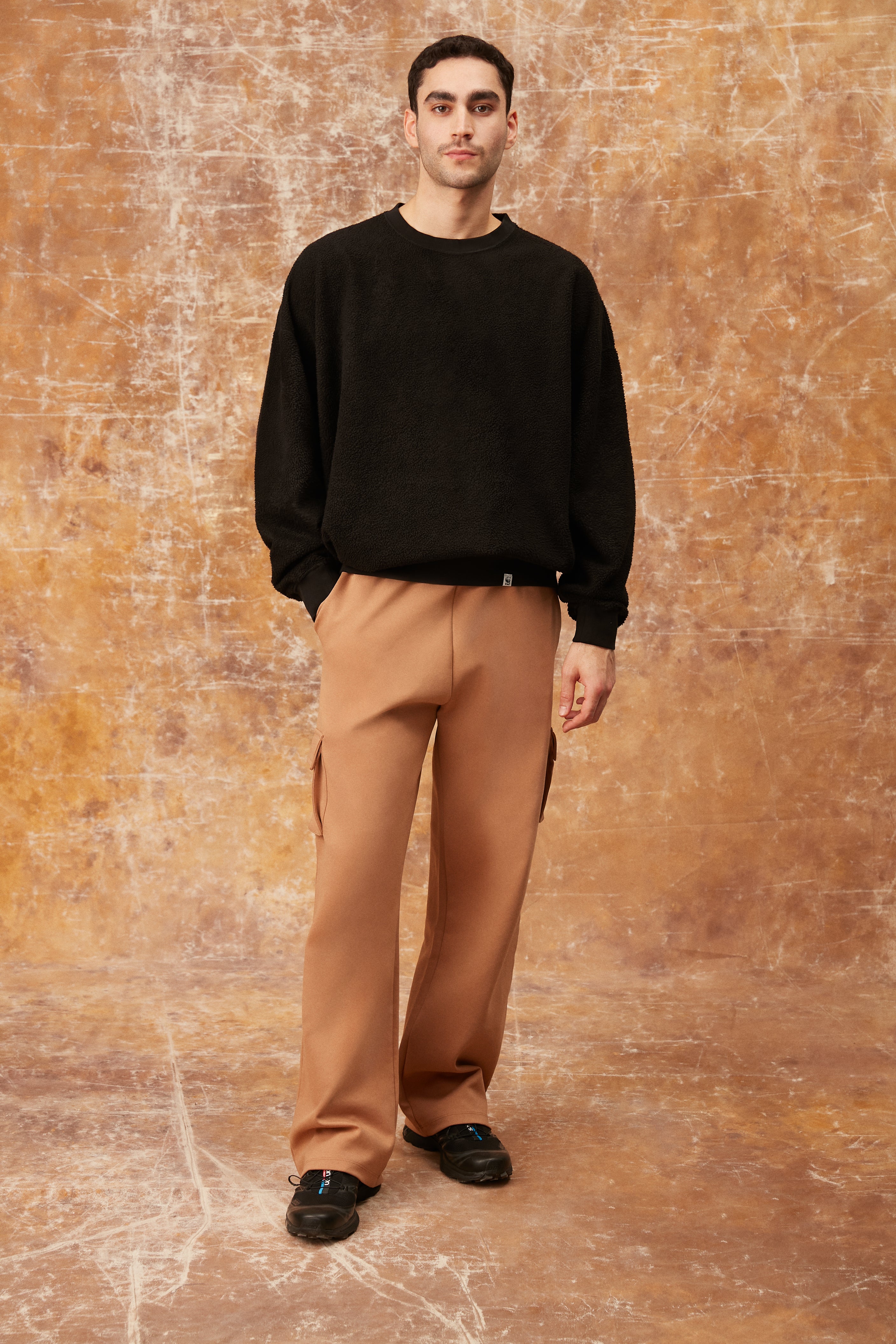 Teddy Çift Taraflı Sweatshirt - Siyah