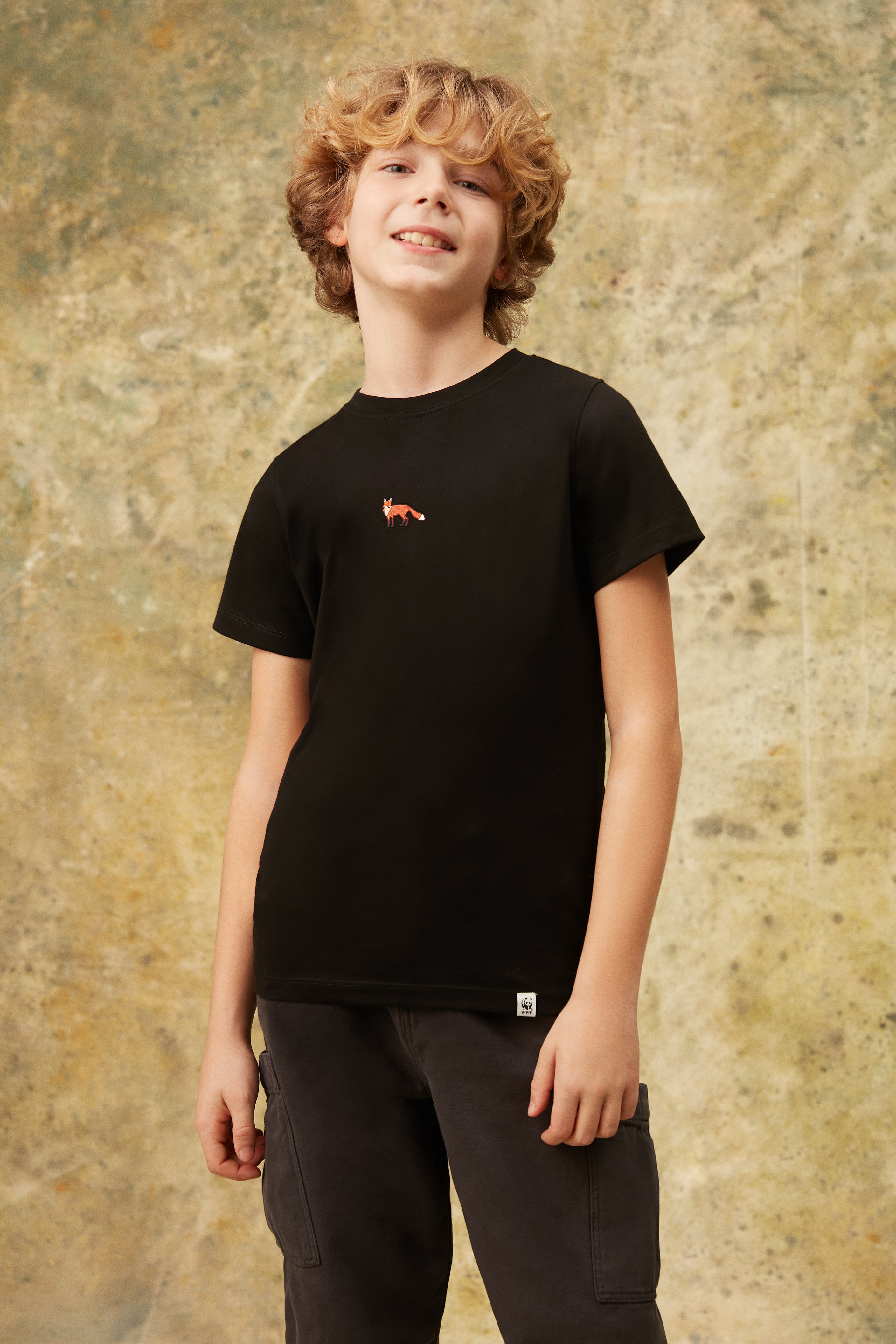Kızıl Tilki Soft Çocuk T-Shirt - Siyah