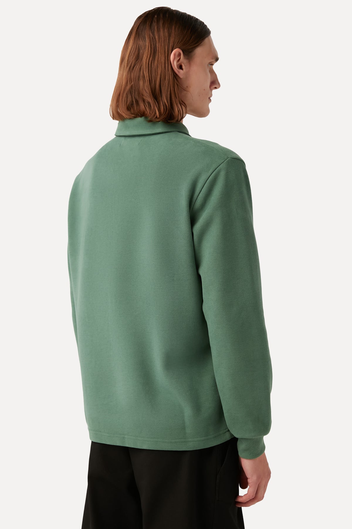 Yer Baykuşu Polo Yaka Sweatshirt - Yeşil