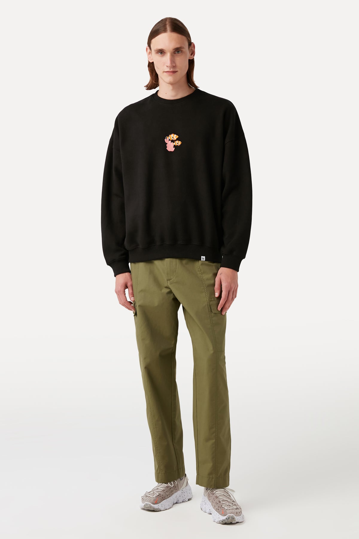 Palyaço Balığı Oversize SuperSoft Sweatshirt - Siyah
