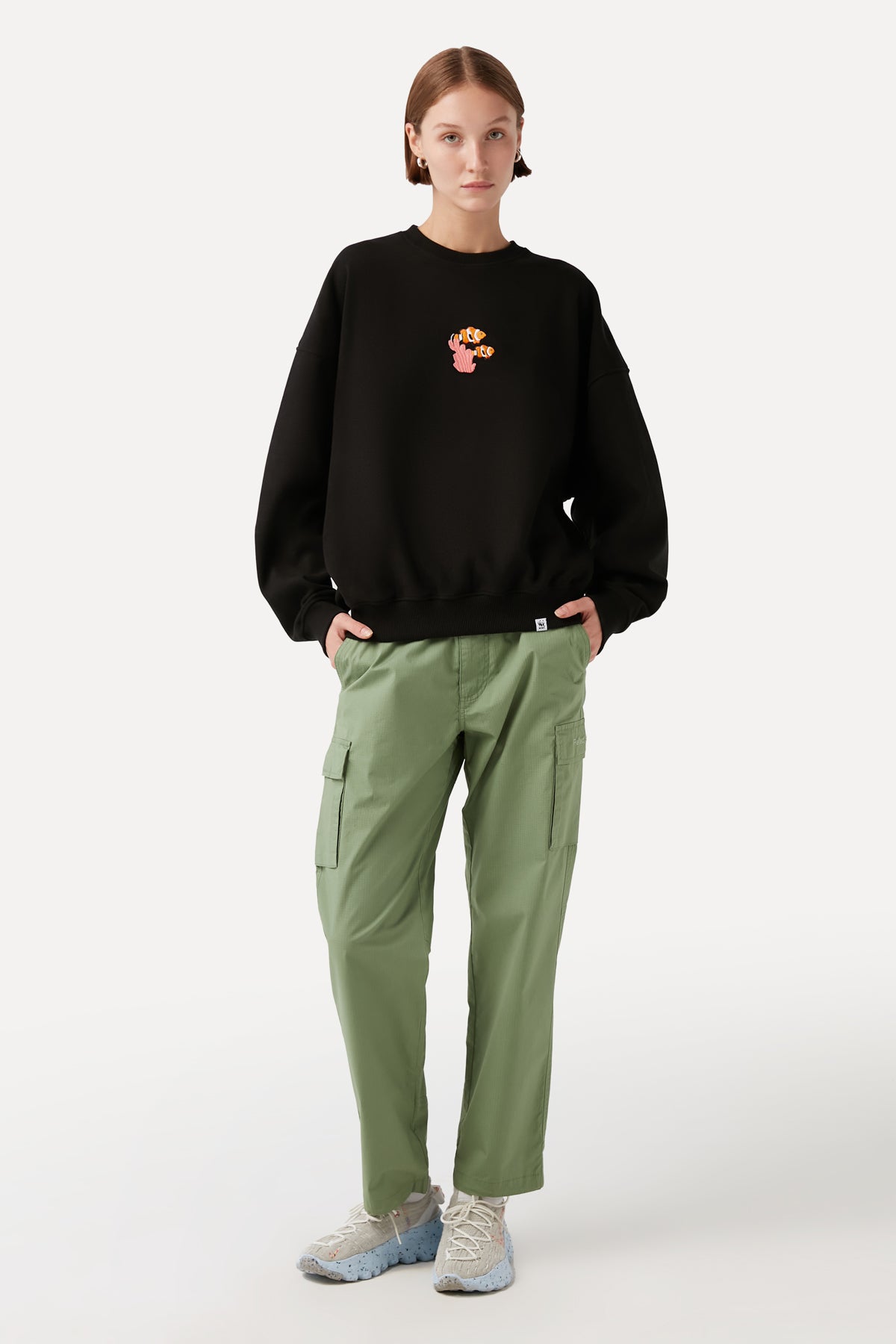 Palyaço Balığı Oversize SuperSoft Sweatshirt - Siyah