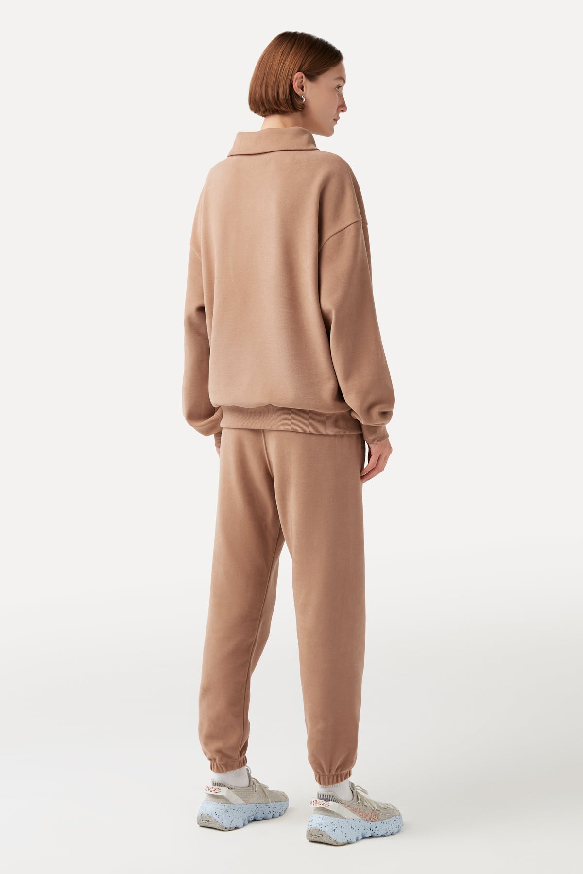 Mercan Yılanı SuperSoft Quarter-Zip Sweatshirt - Bej