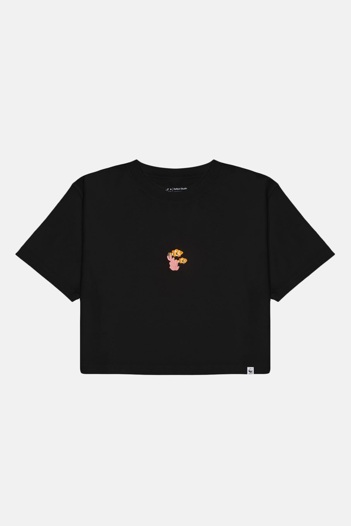 Palyaço Balığı Lightweight Crop T-Shirt - Siyah