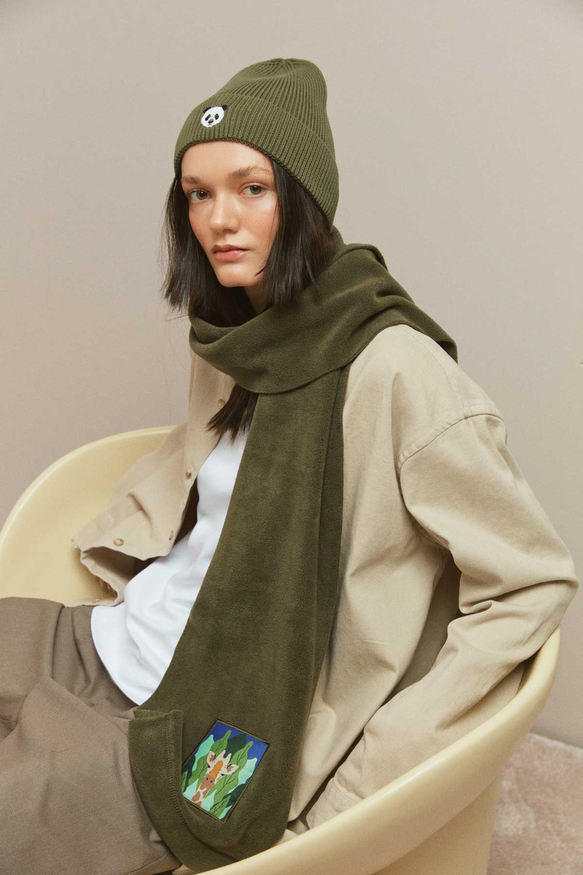 Zürafa Polar Atkı - Haki