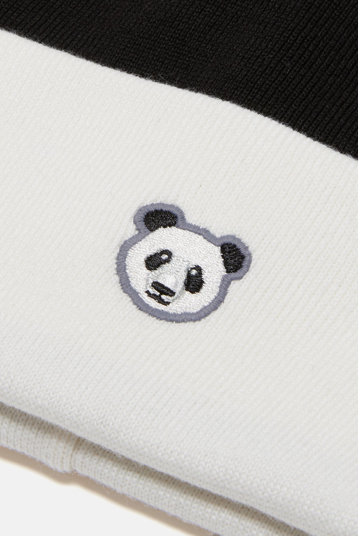 Panda Düz Örgü Bere - Ekru/Siyah