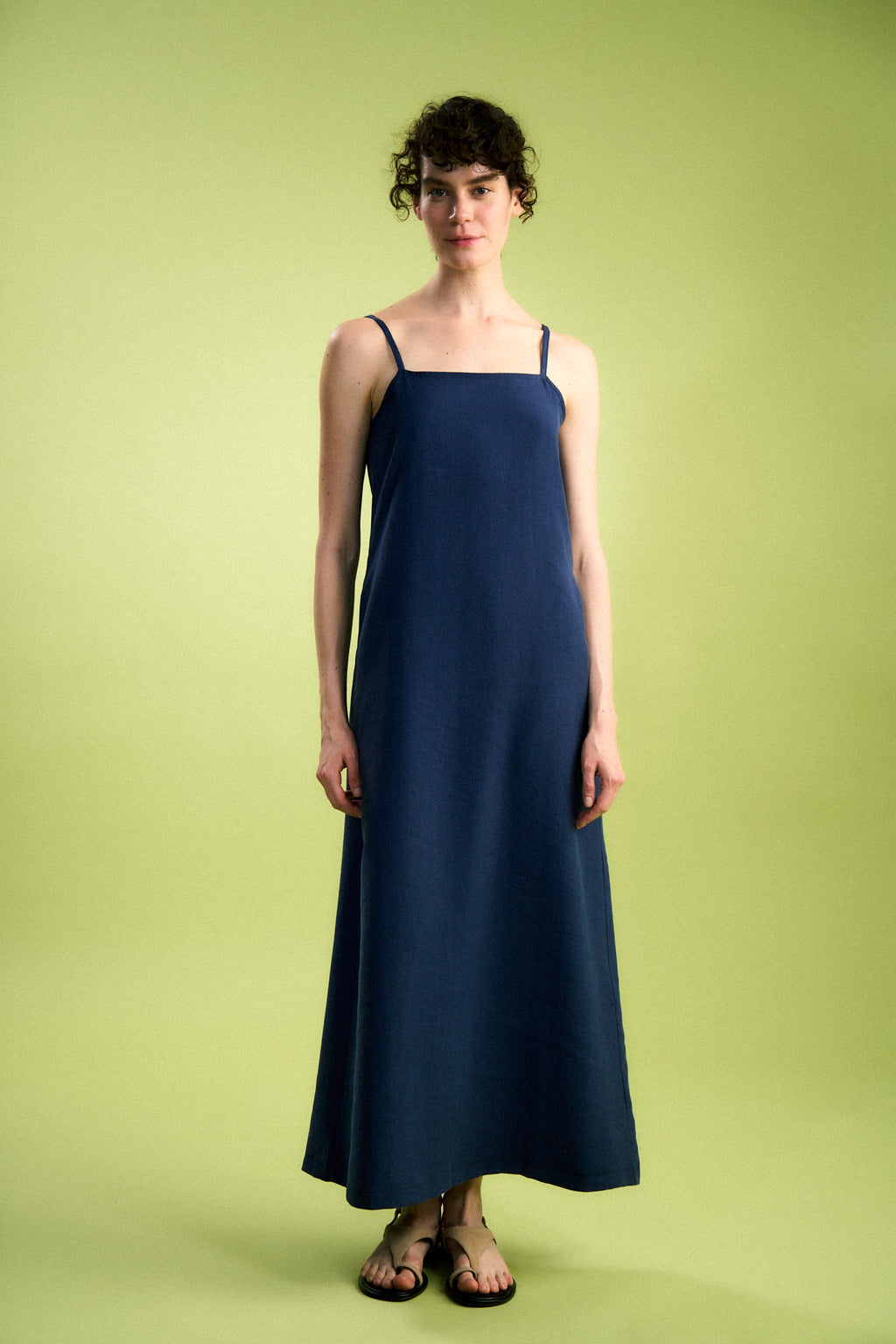 Basic TENCEL™ Uzun Elbise - Lacivert