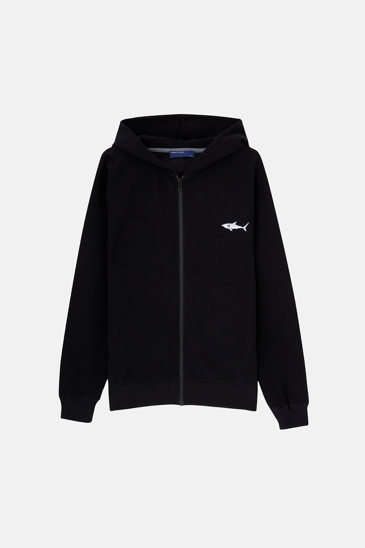 Büyük Beyaz Köpekbalığı SuperSoft Full Zip Hoodie - Siyah