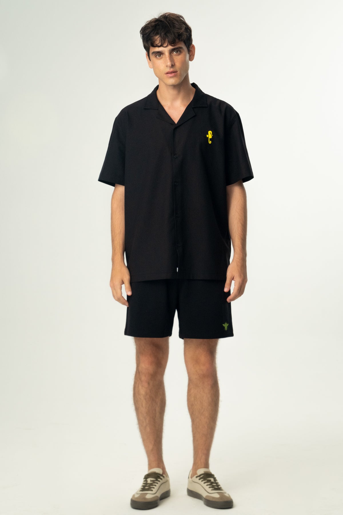 Denizatı TENCEL™ Kısa Kol Gömlek - Siyah