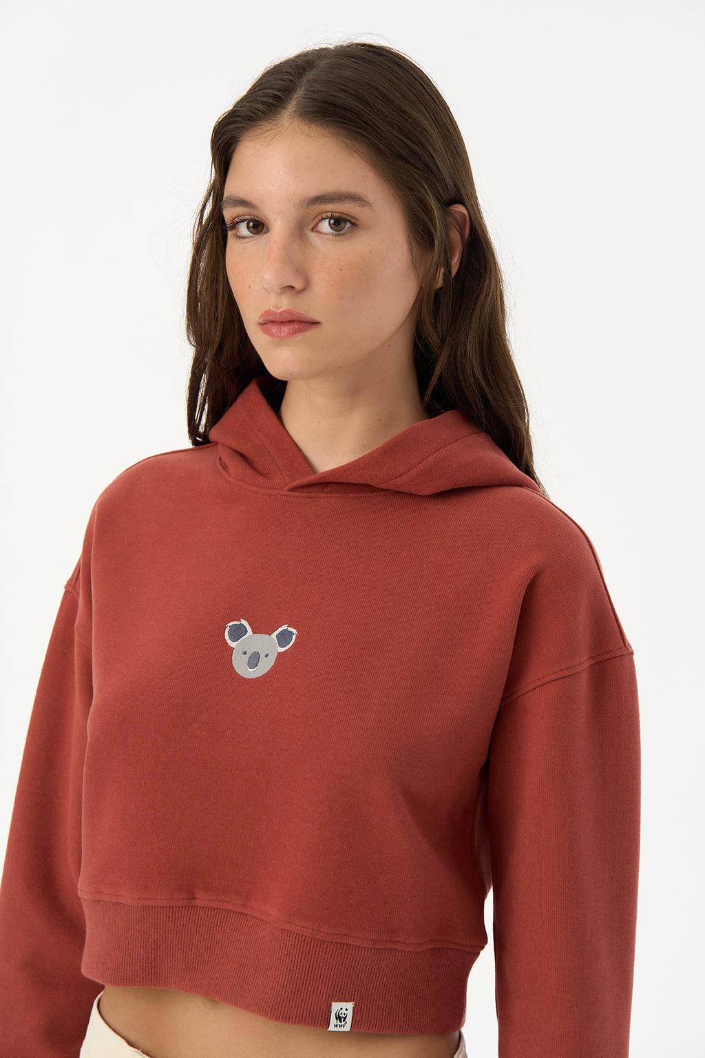 Koala Super Soft Crop Hoodie - Kiremit