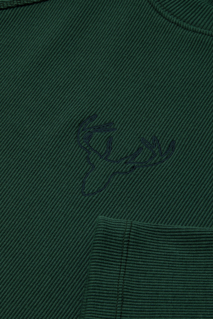 Geyik Kaşkorse Sweatshirt - Koyu Yeşil