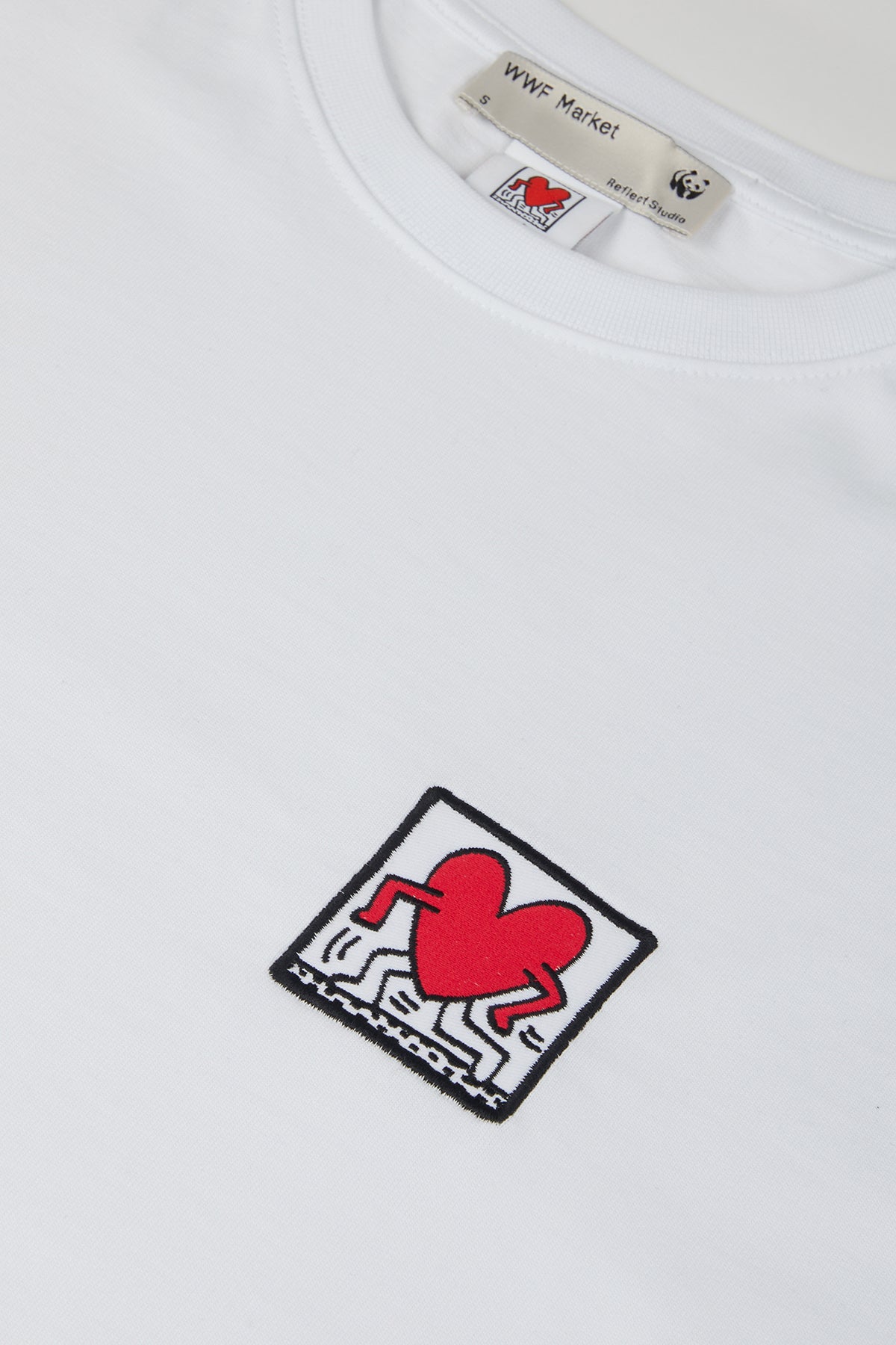 Keith Haring Hug Heavy-Weight T-Shirt - Beyaz