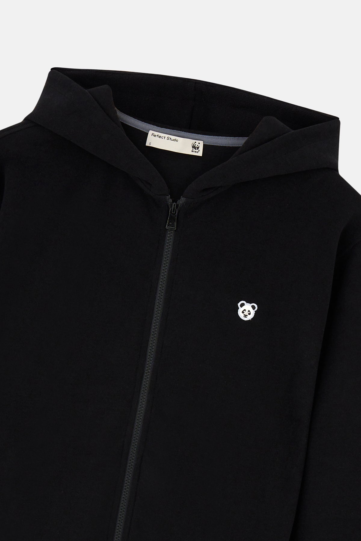 Panda SuperSoft Cepli Full-Zip Hoodie - Siyah