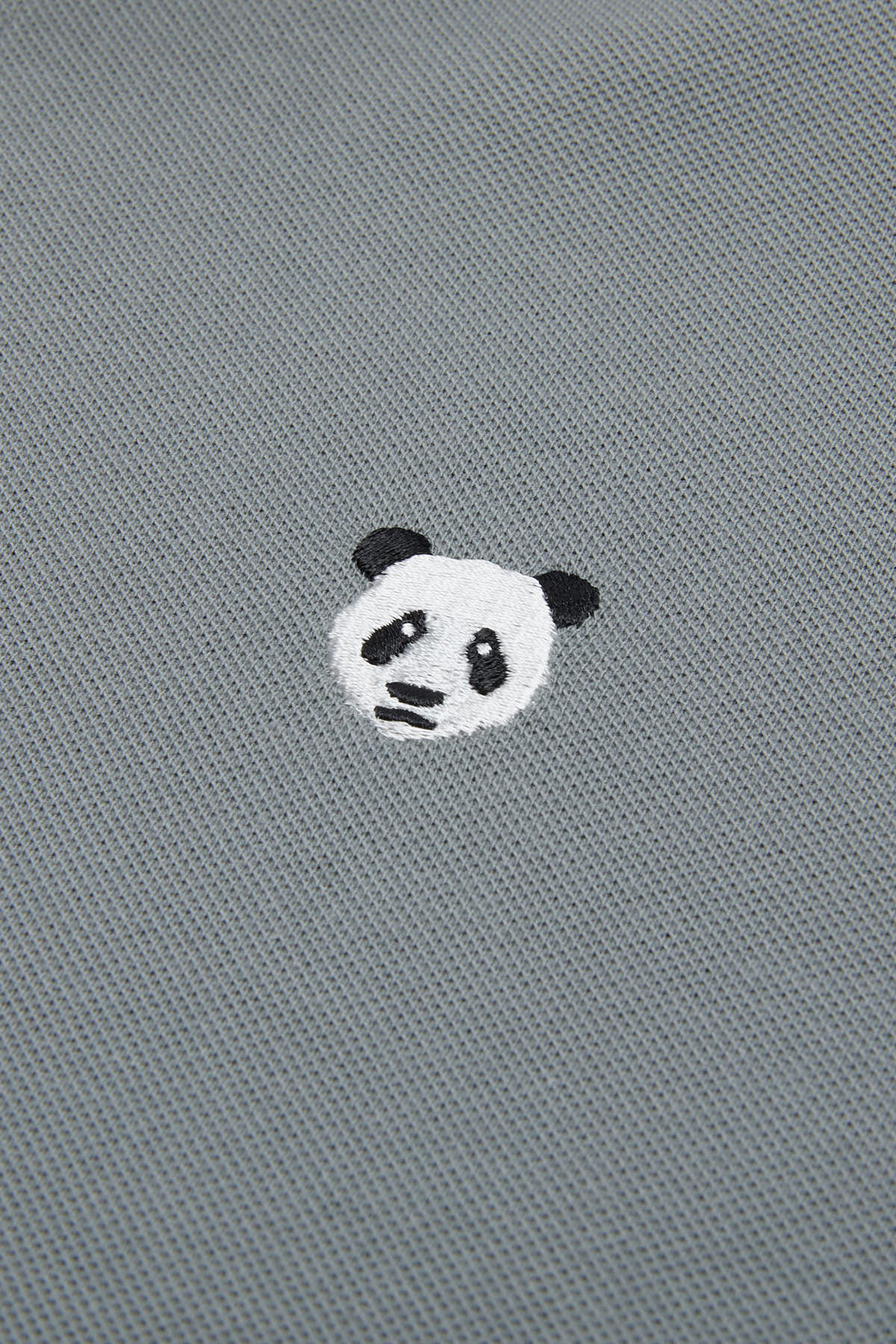 Panda Polo Yaka T-shirt - Gri