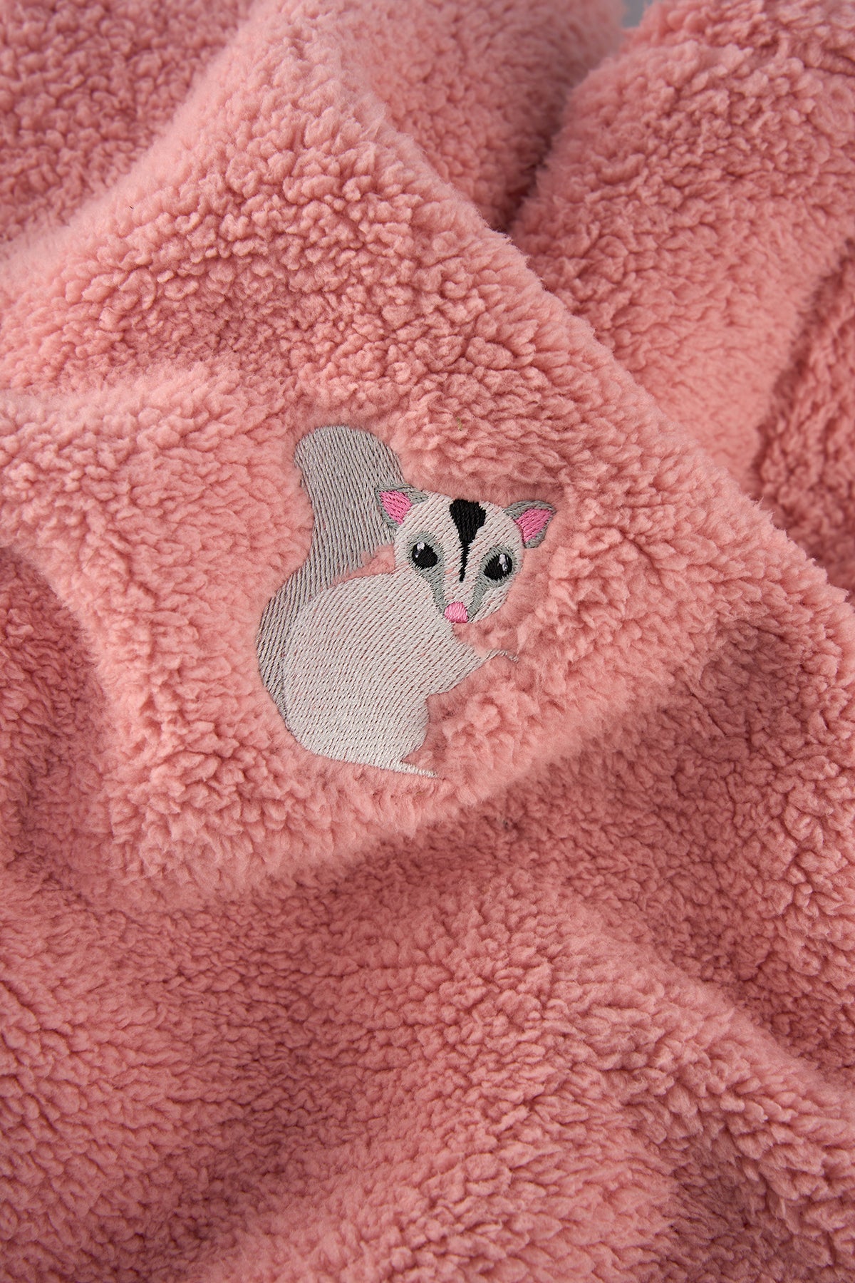 Sugar Glider Sherpa Quarter-Zip  Sweatshirt - Pembe