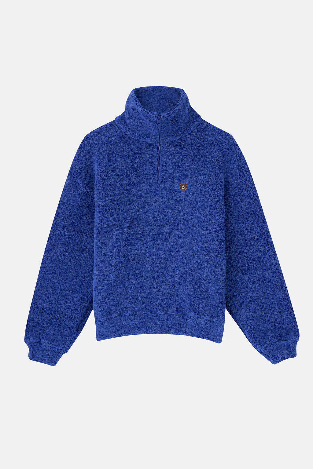 Bozayı Sherpa Quarter-Zip Sweatshirt - Saks Mavi